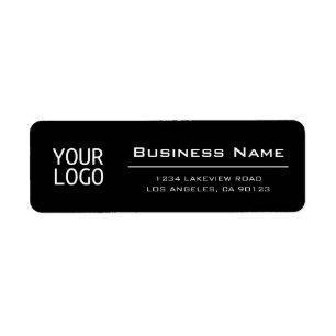 Your Logo Stylish Black Return Address