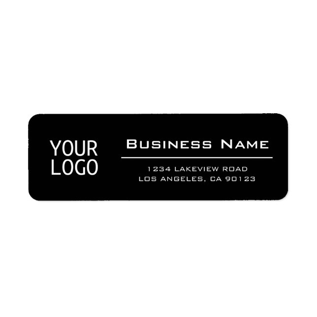 Your Logo Stylish Black Return Address (Front)