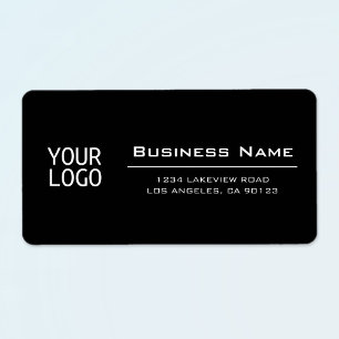 Your Logo Stylish Black Return Address Label