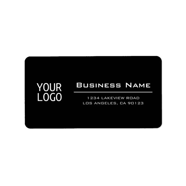 Your Logo Stylish Black Return Address Label (Front)