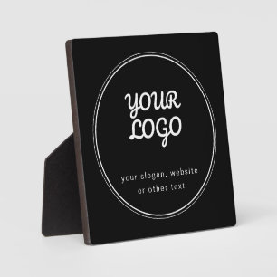 Your Logo Stylish Black & White Design Plaque
