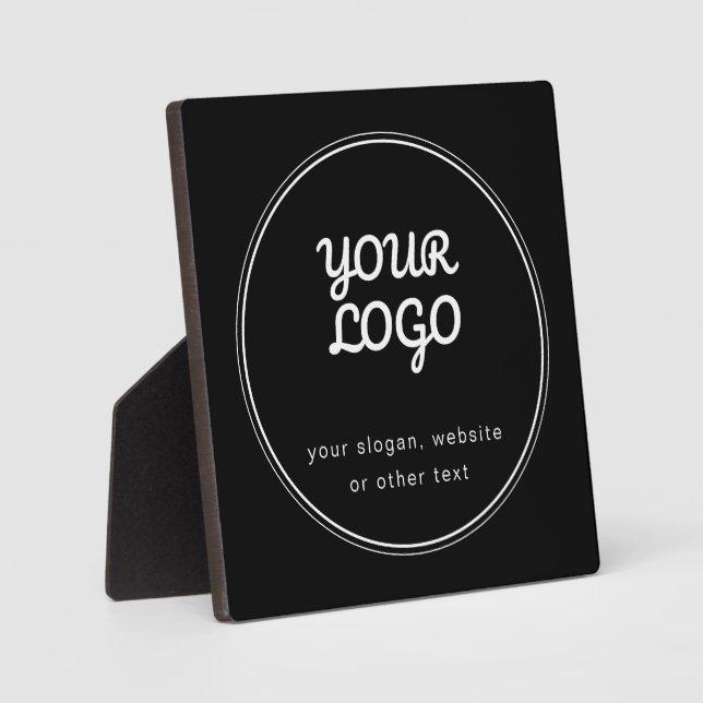 Your Logo Stylish Black & White Design Plaque (Front)