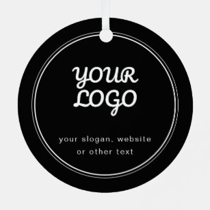 Your Logo Stylish Editable Black & White Metal Tree Decoration