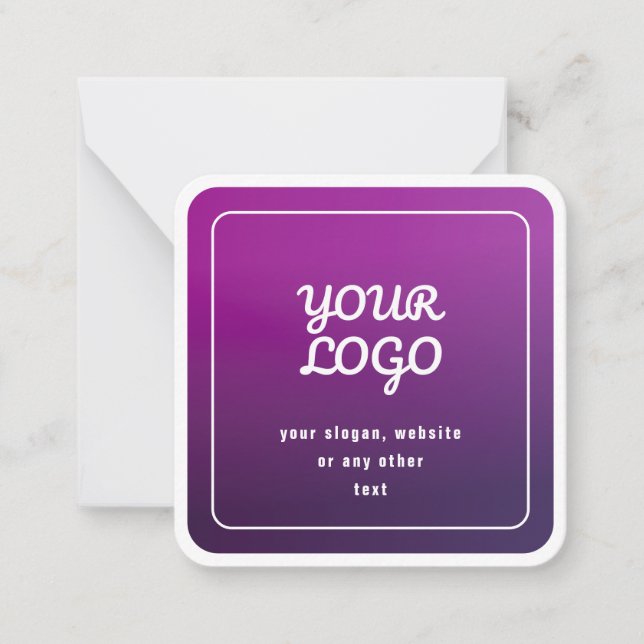 Your Logo & Stylish Light to Dark Purple Ombre Card (Front)
