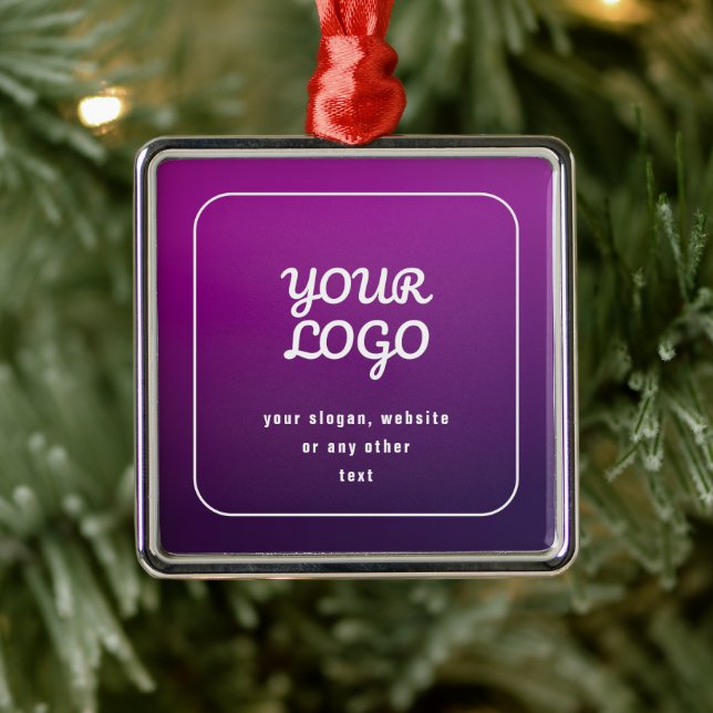 Your Logo & Stylish Light to Dark Purple Ombre Metal Tree Decoration (Tree)