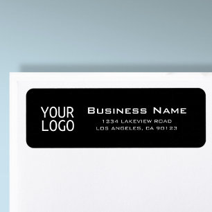 Your Logo Stylish Modern Black Return Address