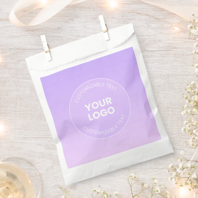 Your Logo | Subtle Lavender Ombre Gradient Favour Bags (Clipped)