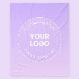 Your Logo Subtle Lavender Ombre Gradient Fleece Blanket