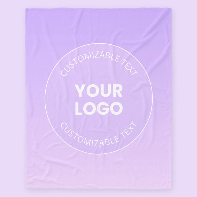 Your Logo | Subtle Lavender Ombre Gradient Fleece Blanket (Creator Uploaded)