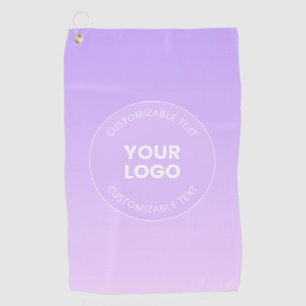 Your Logo Subtle Lavender Ombre Gradient Golf Towel