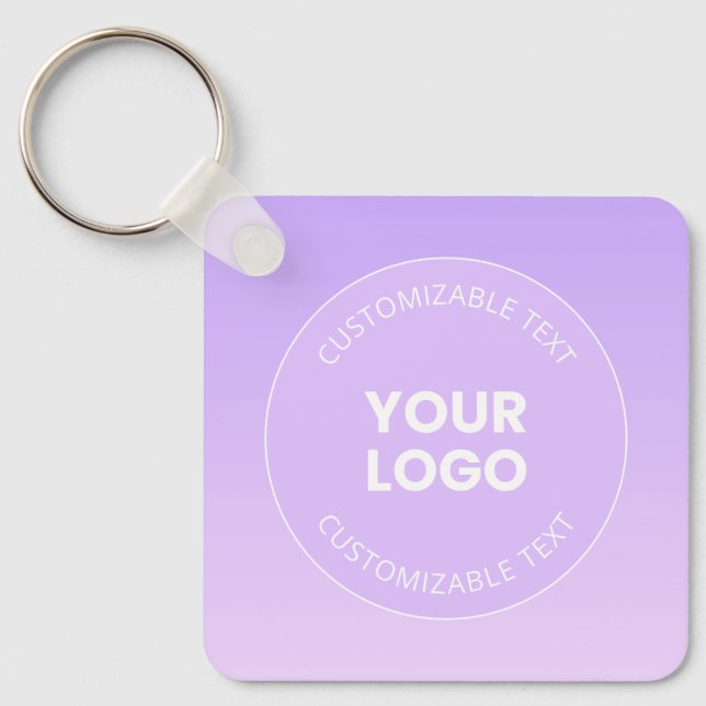 Your Logo | Subtle Lavender Ombre Gradient Key Ring (Front)