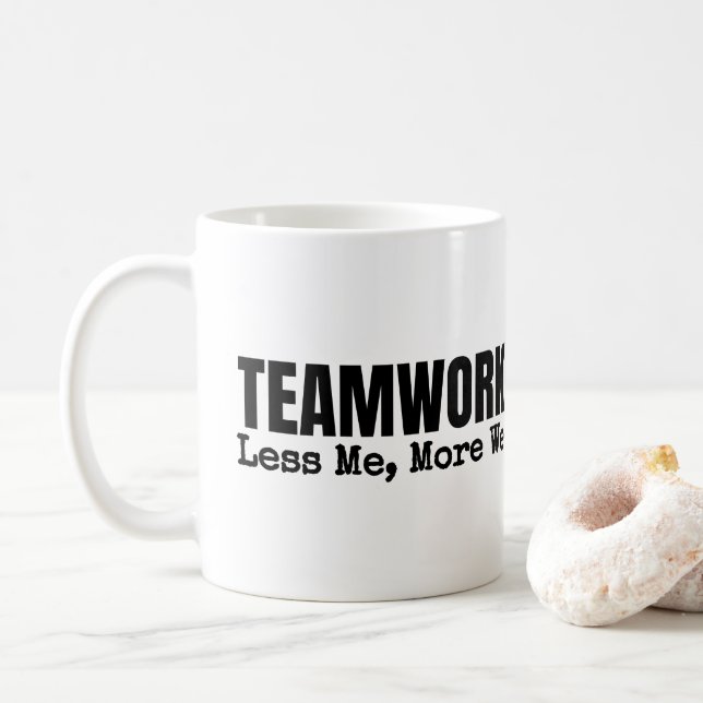 Your Logo Teamwork Motivational Staff Office Gift Coffee Mug (With Donut)