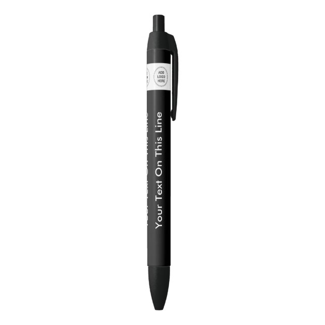 Your Logo Template Bulk Promotional Black Ink Pen (Bottom (Vertical))