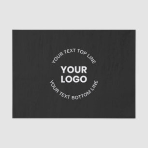 Your Logo & Text   Black Tissue Paper