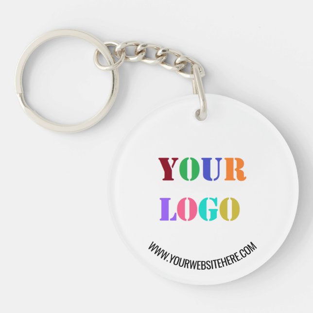 Your Logo Text Business Promotional Keychain (Front)