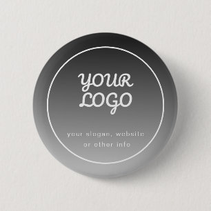 Your Logo & Text   Dark Grey Gradient 6 Cm Round Badge