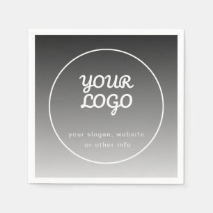Your Logo & Text   Dark Grey Gradient Napkin