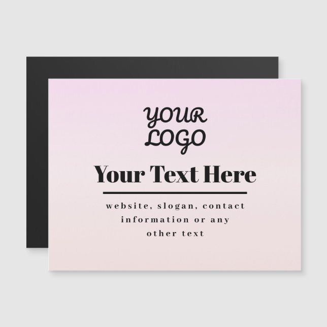 Your Logo & Text | Pink & Peach Ombre (Front/Back)