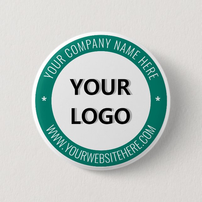 Your Logo Text Promotional Button - Choose Colours (Front)