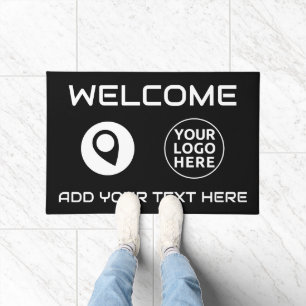 YOUR LOGO & TEXT Welcome Custom Outdoor Rug