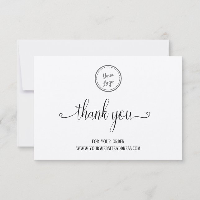 Your Logo |Thank You For Your Order on Kraft Paper Thank You Card (Front)
