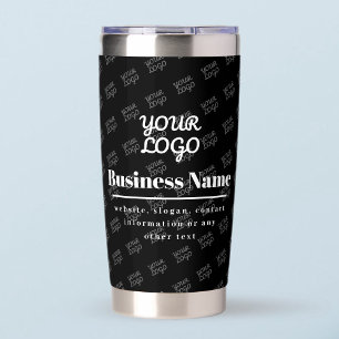 Your Logo Tiled Pattern Black & White Insulated Tumbler