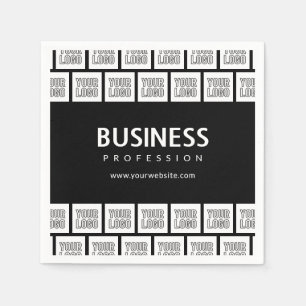 Your Logo Tiled Pattern & Editable Business Name  Napkin