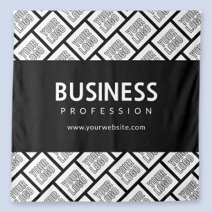 Your Logo Tiled Pattern & Editable Business Name  Tapestry