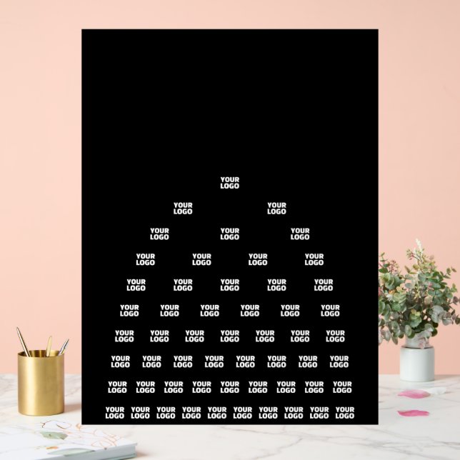 Your Logo Unique Arch Pattern | Black (editable) Acrylic Sign (Wedding)