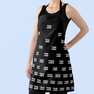 Your Logo Unique Arch Pattern Black (editable) Apron