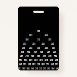 Your Logo Unique Arch Pattern   Black (editable) ID Badge