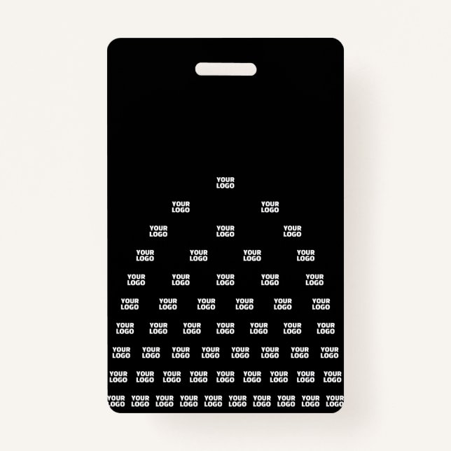 Your Logo Unique Arch Pattern | Black (editable) ID Badge (Front)