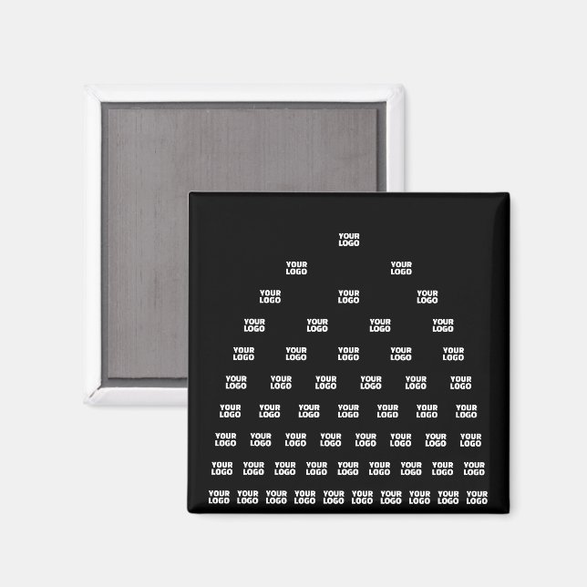 Your Logo Unique Arch Pattern | Black (editable) Magnet (Front/Back)