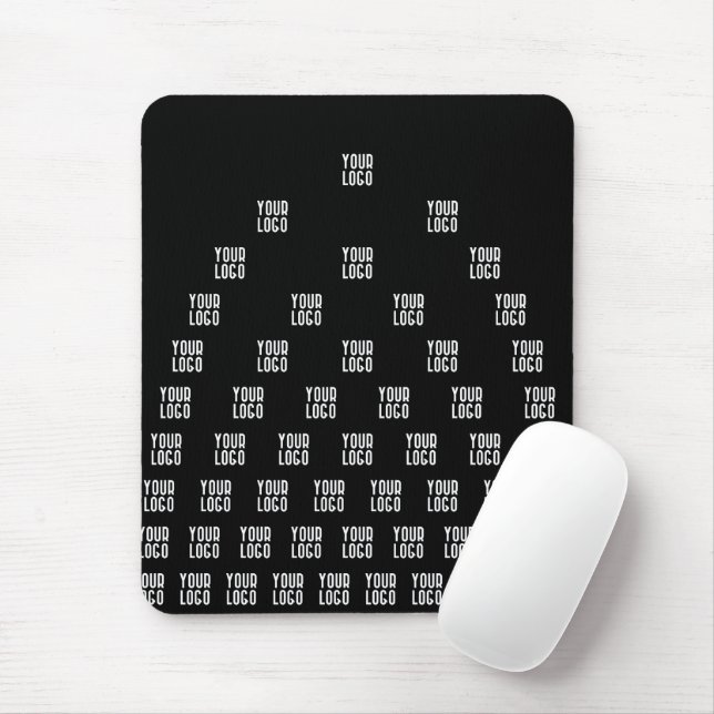 Your Logo Unique Arch Pattern | Black (editable) Mouse Mat (With Mouse)