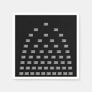 Your Logo Unique Arch Pattern   Black (editable) Napkin