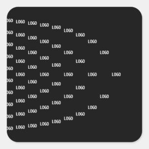 Your Logo Unique Arch Pattern   Black (editable) Square Sticker