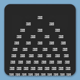 Your Logo Unique Arch Pattern   Black (editable) Square Sticker