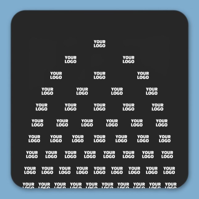 Your Logo Unique Arch Pattern | Black (editable) Square Sticker (Creator Uploaded)