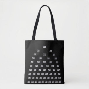 Your Logo Unique Arch Pattern   Black (editable) Tote Bag