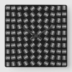 Your Logo Unique Geometric Pattern Square Wall Clock