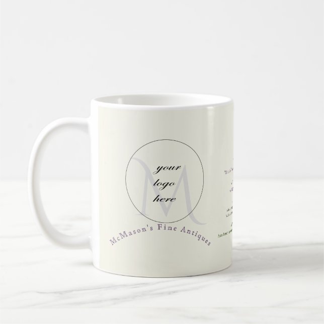 Your Logo Vintage Promo Business Info Coffee Mug (Left)