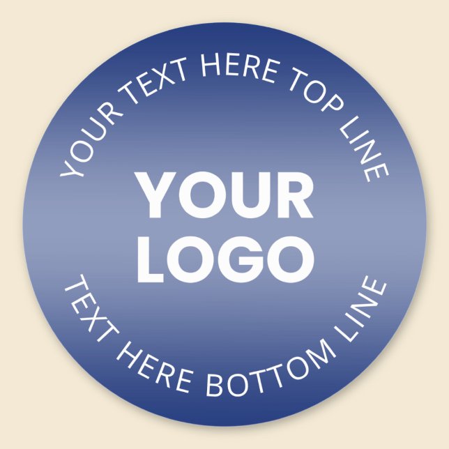 Your Logo w/Editable Any Colour Gradient  Classic Round Sticker (Creator Uploaded)