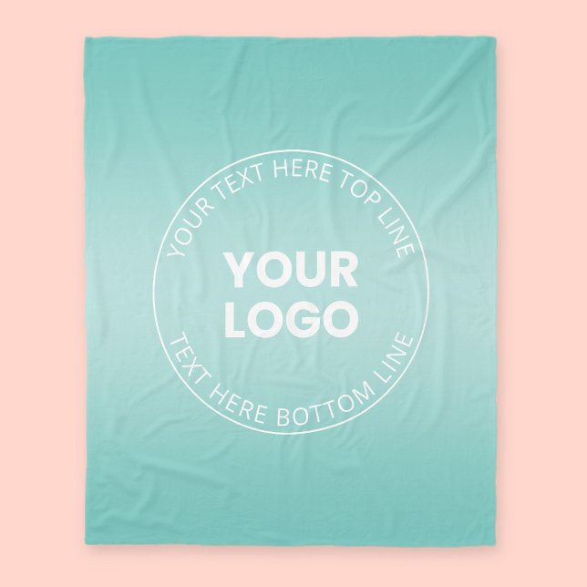Your Logo w/Editable Any Colour Gradient  Fleece Blanket (Creator Uploaded)