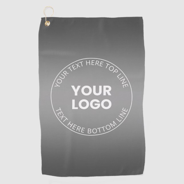 Your Logo w/Editable Any Colour Gradient  Golf Towel (Front)