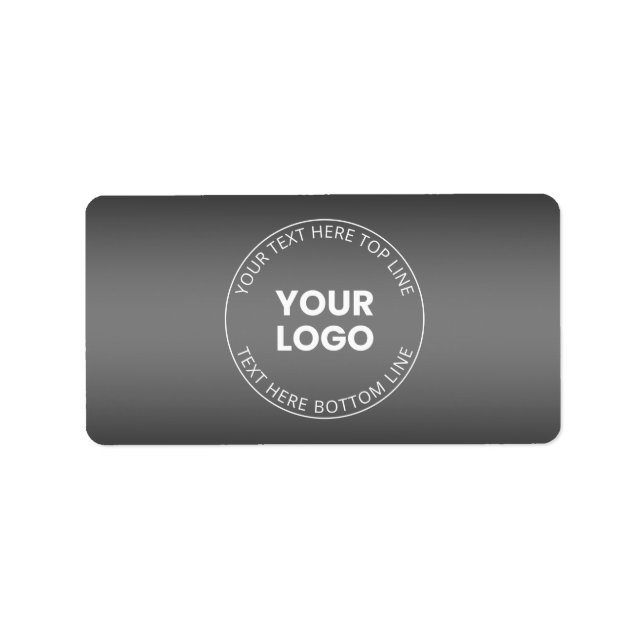 Your Logo w/Editable Black & White Gradient  Label (Front)