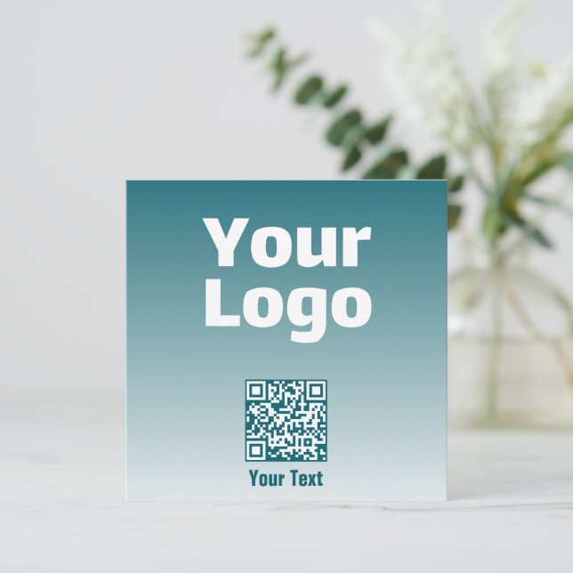 Your Logo w/Editable QR code & Gradient Ombre Card (Standing Front)