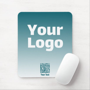 Your Logo w/Editable QR code & Gradient Ombre Mouse Mat