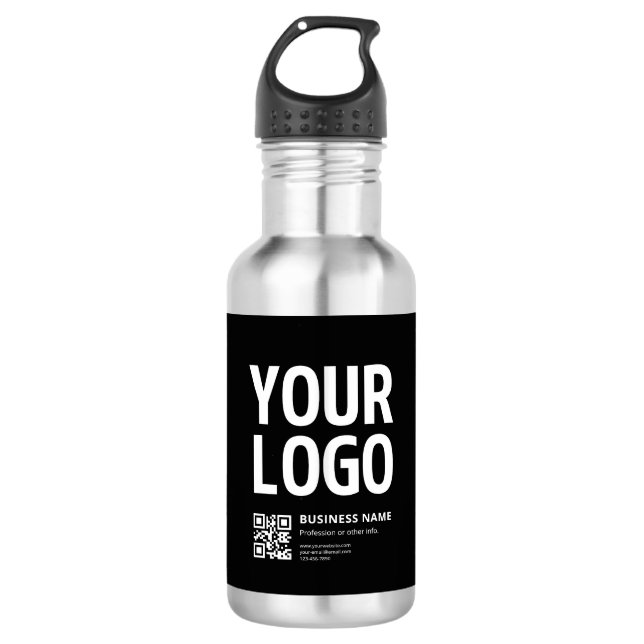 Your Logo w/Editable QR code & Text 532 Ml Water Bottle (Front)