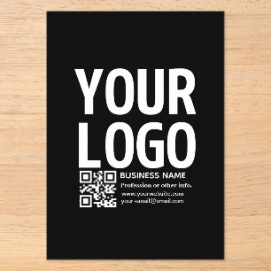 Your Logo w/Editable QR code & Text Acrylic Invitations