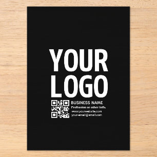 Your Logo w/Editable QR code & Text Acrylic Invitations